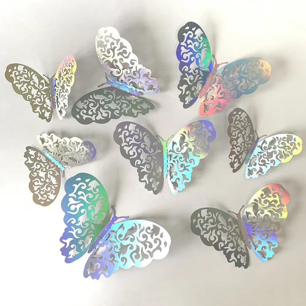 Nuovo bouquet farfalla decorazione negozio di fiori forniture per feste farfalla tridimensionale in pvc