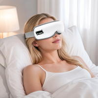 Masseur oculaire sans fil rechargeable avec chaleur et pression d'air, masque oculaire pliable avec musique Bluetooth pour soulager la fatigue