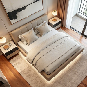 طقم أثاث فندقي تجاري سرير بلوح رأس كبير الحجم سرير فندقي فاخر أثاث فندقي جلدي مجموعات غرف نوم فندقية 5 نجوم - Product Image 4