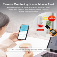 Capteur de température, d'humidité et de son Tuya Zigbee WiFi 3-en-1 avec contrôle par application et alarme pour maison intelligente