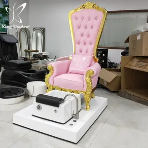 Kraliçe manikür pedikür sandalyesi ayak Spa masaj sandalye otel yüksek geri kral taht sandalyeler