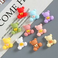23*25mm Ours brillant mat coloré Animal de dessin animé décorations Slime bricolage personnalisable sélection de perles de résine ours mignon breloques