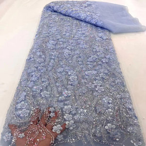 Tốt nhất hot thời trang Pháp Tulle <span class=keywords><strong>Net</strong></span> sequin thêu giá của khác nhau và nhiều màu sắc lưới vải - Product Image 2