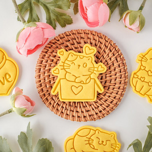 Nhựa Biscuit fondant Khuôn mèo hình Cookie embosser Ngày Valentine Cookie máy cắt tem cho nướng bánh - Product Image 4