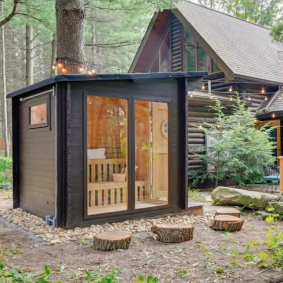 Desain Modern kabin Cedar merah Outdoor Harvia inframerah kubus Sauna untuk dijual