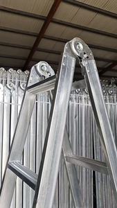 Échelle pliante <span class=keywords><strong>Vitavia</strong></span> en acier inoxydable à 3 marches, hauteur 1,5 m, capacité de charge 100 kg, portable, pour réparation industrielle extérieure - Product Image 2