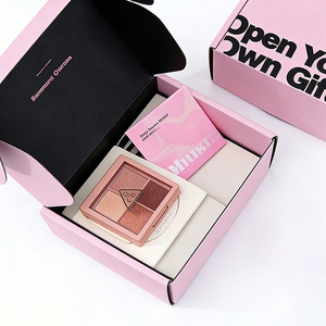 Boîtes d'emballage cadeaux en carton ondulé personnalisées, pliables, roses, pour l'expédition et le courrier, avec logo - Product Image 4