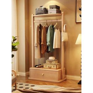 <span class=keywords><strong>Appendiabiti</strong></span> in Legno Massello da Pavimento a <span class=keywords><strong>Soffitto</strong></span>, Multifunzionale con Cassetti per Camera da Letto - Product Image 2