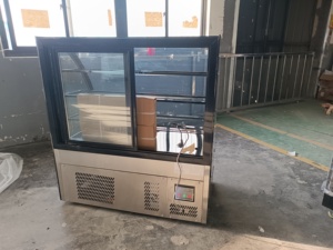 <span class=keywords><strong>3</strong></span>层黑色钛展示冰箱面包店冰箱方形蛋糕展示展示柜 - Product Image 4