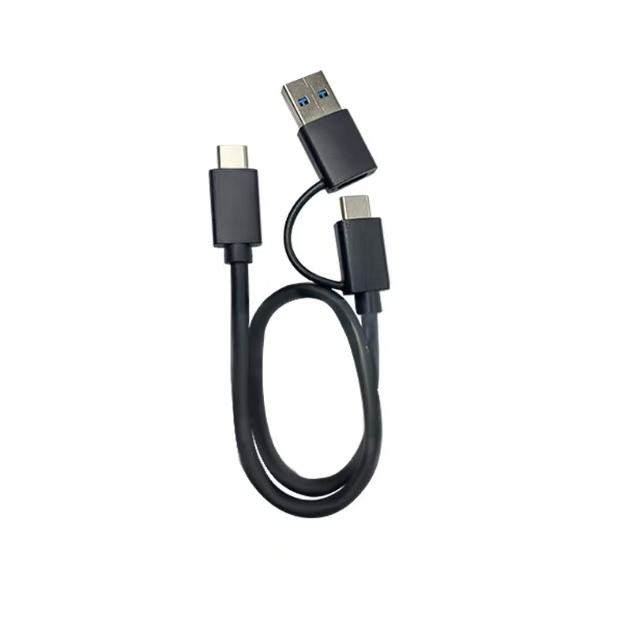 30cm 9wire 10Gbps 2 in 1 USB A/USB C to USB C Power Charge Data Transfer Cable