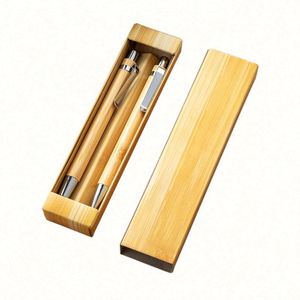 Juego de Bolígrafos Ecológicos de Bambú con Logotipo Personalizado, Tinta Multicolor, Multifuncionales, para Uso Promocional, 1.0 mm, 2 Bolígrafos por Caja - Product Image 1