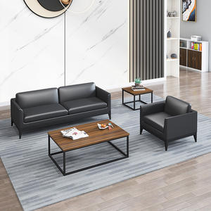 Sofá de Oficina Saint-Lee con Estructura Metálica y Tapicería de Cuero, Resistente, para Recepción y Reuniones Empresariales - Product Image 3