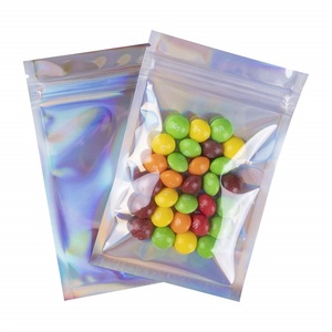 100pcs Holographic <strong>Rainbow</strong> Color Iridescent <strong>Bags</strong> Aluminum Foil Packaging Lock Plastic Flat <strong>Bag</strong> - Product Image 3