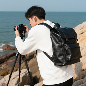 Nhà Sản Xuất Tùy Chỉnh Retro Người Đàn Ông Của Chính Hãng Da DSLR Máy Ảnh Kỹ Thuật Số Ba Lô Cho Các Nhiếp Ảnh Gia Du Lịch Chụp Ngoài Trời Hàng Ngày Mang Theo - Product Image 5