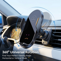 Chargeur de voiture sans fil 15W |   Pince électrique à détection automatique |   360 °   Support de ventilation rotatif à un clic |   Support de charge rapide en alliage G16