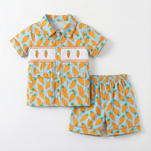 Set di Maglietta Corta con Motivo a Carota per Bambino, Abbigliamento Smock Personalizzato, <span class=keywords><strong>Elegante</strong></span> Completo per Ragazzi - Product Image 3