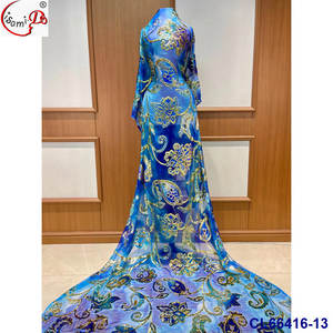 Lisami Rts Fashion Metalli Velvet Real Silk avec fleur en velours découpée à la main, luxe Gabasaar et Dirac, soie fantaisie douce - Product Image 6