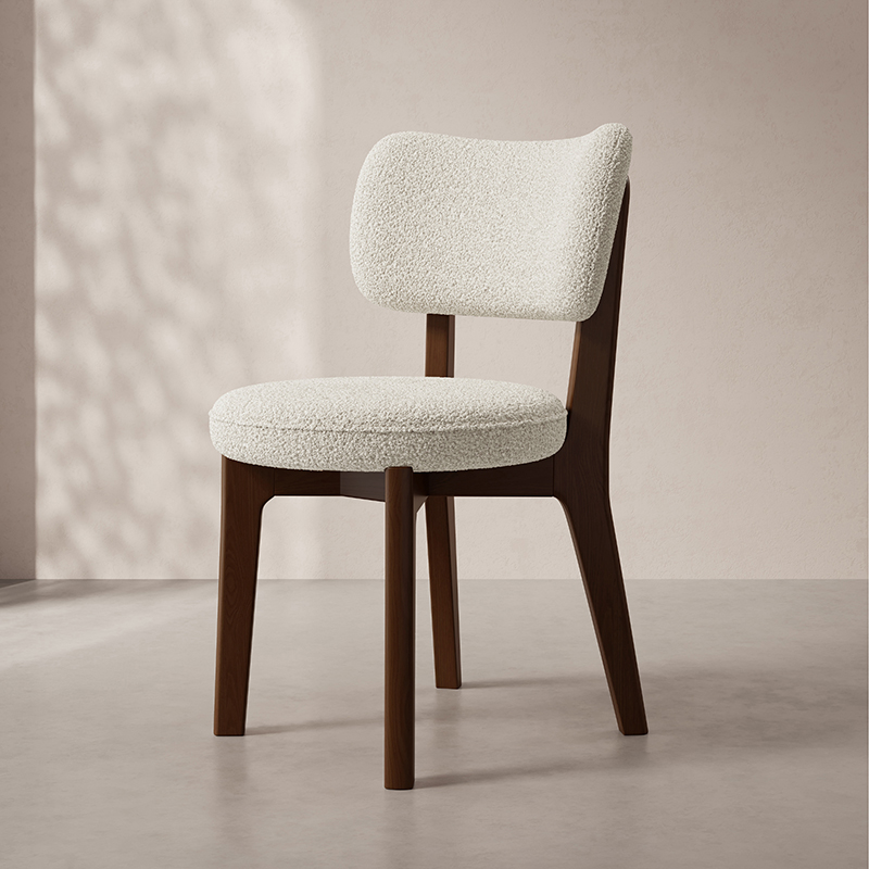 Dark Walnut+White Cashmere fabric