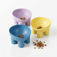 Gamelle surélevée inclinée en plastique en forme de patte d'éléphant pour animaux de compagnie, anti-vomissement, pour chatons et chiots, pour nourriture et eau, coffret cadeau
