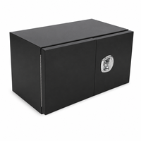 Boîte à outils pour camion en acier au carbone 36"x18"x18" avec porte rabattable, revêtement en poudre noire, rangement verrouillable pour remorque, pick-up, camions de travail