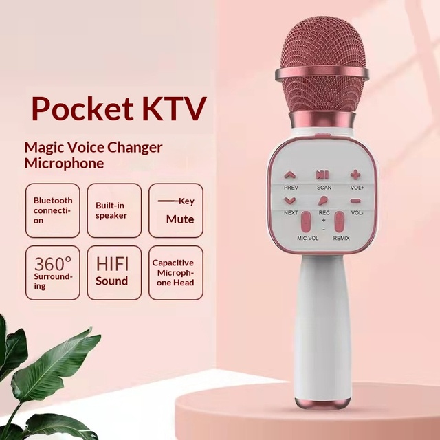 Children's Audio Integrated Singing Entertainment Mobile Phone Karaoke DS813 5.0 Condenser Microphone