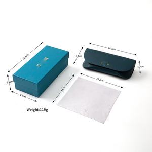 <span class=keywords><strong>Estuche</strong></span> <span class=keywords><strong>para</strong></span> Gafas de Sol Portátil y Elegante con Cierre Magnético, Cubierta Superior e Inferior de Tela Suave <span class=keywords><strong>para</strong></span> Guardar Gafas - Product Image 2