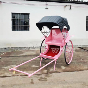 Rickshaw Mini Classique Populaire Style <span class=keywords><strong>Ancien</strong></span> Jinrikisha, Fourniture d'Usine, <span class=keywords><strong>Chariot</strong></span> <span class=keywords><strong>de</strong></span> Loisirs à 2 Roues avec Cadre en Acier, Capacité <span class=keywords><strong>de</strong></span> Charge 2 Personnes - Product Image 6