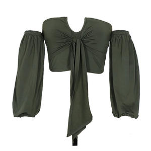 Consegna Rapida Top a Maniche Lunghe con Spalle Scoperte <span class=keywords><strong>Moda</strong></span> Femminile Casual Camicie <span class=keywords><strong>Abbigliamento</strong></span> Bluse da <span class=keywords><strong>Donna</strong></span> e Top Corti Sexy - Product Image 3