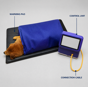 Tapis chauffant périopératoire ZT pour animaux de compagnie, pour chiens, coussin chauffant rectangulaire, couleur unie bleue, rembourrage en fibre de polyester, style moderne - Product Image 4