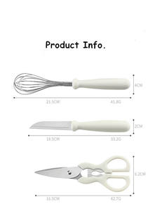 6PC Kichen Utensílios Set Batedor de Ovos + Faca + Tesoura + Descascador + Abridor Utensílios De Cozinha Set com Organizador Titular - Product Image 5