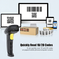 Escáner de código de barras 2D inalámbrico Bluetooth 3 en 1 compatible con lector de código Qr de barras OEM para recibo caja registradora inventario cheque bancario