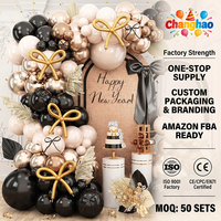 Kit d'arche de ballons noirs et dorés en gros, guirlande en latex couleur champagne doré et crème pour décorations d'anniversaire, de Nouvel An et de mariage