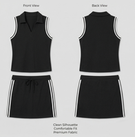 Ensemble jupe sportive pour femme, débardeur sans manches, mini-jupe à cordon de serrage, tenue de tennis, de golf ou de détente, fabricant OEM