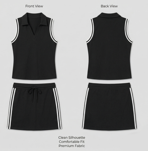 Conjunto Deportivo para Mujer, Top sin Mangas y Minifalda con Cordón Ajustable, para Tenis, Golf o Descanso, Fabricante OEM - Product Image 3