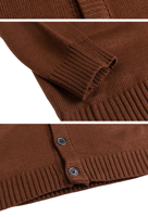 OEM ODM Maßgeschneiderter Herren-Herbst-Freizeitpullover, Atmungsaktiver Einfarbiger Strick-Cardigan mit Langen Ärmeln, Locker Geschnittener V-Ausschnitt, Einreihiger Pullover