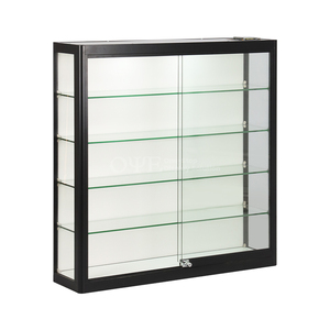 Customized Wall Mounted Glass <strong>Display</strong> Case <strong>Black</strong> Glass <strong>Display</strong> <strong>Cabinet</strong> for Smoke Shop - Product Image 3