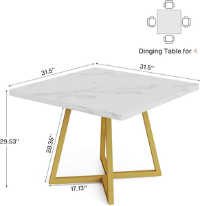 Rustico Chic bianco <span class=keywords><strong>Vintage</strong></span> MDF tavolo da pranzo con Base in metallo per la <span class=keywords><strong>cucina</strong></span> di casa 2 persone - Product Image 2