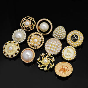 KUNSHUO, fábrica de botones, diamantes de imitación, ropa de mujer, ropa, abrigo, vástago, flor de Metal, botón de perla personalizado para ropa de mujer - Product Image 4