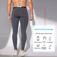 Leggings de sport pour homme en polyester doublé polaire, ajustés, longs, à séchage rapide et anti-transpiration, pour la course et l'entraînement, collection automne-hiver