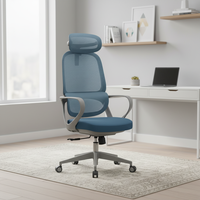 Chaise de bureau ergonomique moderne à dossier haut, Sillas De Oficina, pour cadre dirigeant, entièrement en maille, base en acier réglable, pivotante, garantie 3 ans
