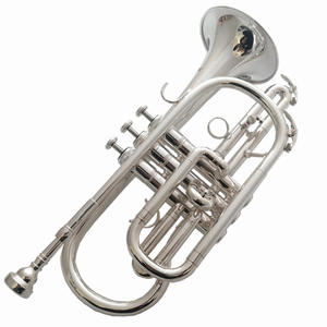 Instrumento de <span class=keywords><strong>corneta</strong></span> Chapado en plata, latón occidental con <span class=keywords><strong>llave</strong></span> B-flat - Product Image 1