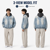 Blousons Bomber à Capuche Personnalisés pour Hommes – Effet Délavé Acide, Vieilli, Streetwear, Éclaboussures de Peinture, Fermeture Éclair, Vintage, Grunge – Fabricant OEM ODM