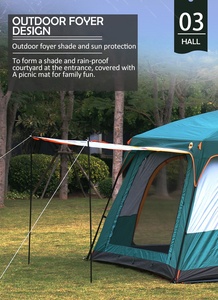 Tienda de Campaña Impermeable para Exteriores, Plegable, Instantánea, con Mosquitero, para 8-12 Personas - Product Image 4