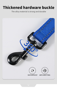 สายจูงสุนัขไนลอนสีเทาอ่อนแบบสะท้อนแสงสำหรับฝึกสุนัขเดินและวิ่ง - Product Image 4