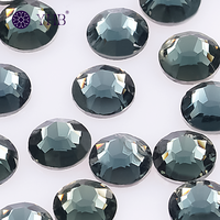 Strass en verre en vrac à facettes rondes lisses pour embellissement de chaussures et de robes DIY