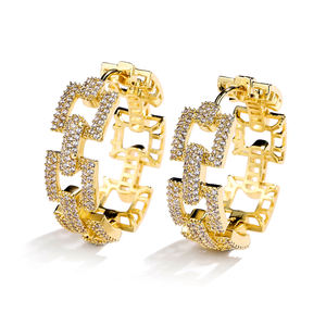 RAKOL 2022 Nuevos Aretes de Aro Grandes de Oro Estilo HipHop para Mujer Joyería EP2915 - Product Image 2