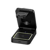 Chargeur magnétique sans fil 15W 3 en 1, support de chargeur Qi pliable pour montre intelligente, écouteurs, écouteurs pour iPhone