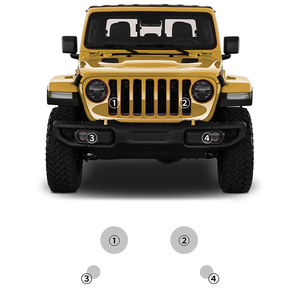 Convient pour JEEP Gladiator 2020-2022 2023 2024 PPF TPU blanc à violet blanc à noir <span class=keywords><strong>Film</strong></span> de protection des phares externes - Product Image 1