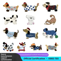 Bande dessinée saucisse chien broderie tissu Patch tissu serviette brodé vêtements accessoire