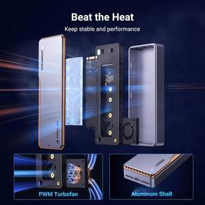 UGREEN 40Gbps <span class=keywords><strong>M</strong></span>.<span class=keywords><strong>2</strong></span> NVMe behuizing met koelventilator, anti-val SSD behuizing voor MacBook, aluminium <span class=keywords><strong>M</strong></span>.<span class=keywords><strong>2</strong></span> behuizing ondersteunt <span class=keywords><strong>M</strong></span>/B+<span class=keywords><strong>M</strong></span> sleutel - Product Image 3